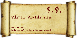 Váli Viktória névjegykártya