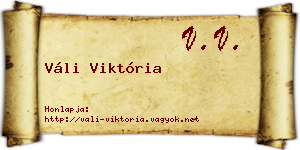 Váli Viktória névjegykártya